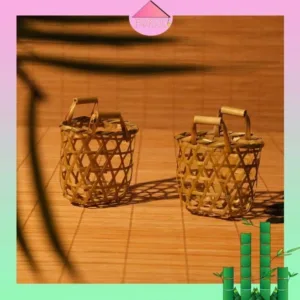 Mini lattice woven bamboo basket, kitchen accessory, unique photography accessory
